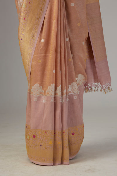 OLD ROSE BROCADE SAREE (2 PCS)