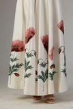 IVORY DUPION SILK SKIRT WITH SATIN SHIRT & FALSA JACKET ( 3 PCS)
