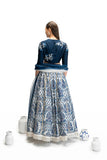 IVORY & BLUE EMBROIDERED LEHENGA SET