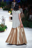 IVORY DUPION EMBROIDERED TOP WITH COPPER ANTIQUE SKIRT (TL-135/SKT, SK-30/TOP)