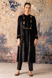 Black Velvet Embroidered Kurta Set (Vt-06)