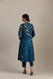 Sapphire foresta printed silk chanderi tunic (SV-03/KUR)