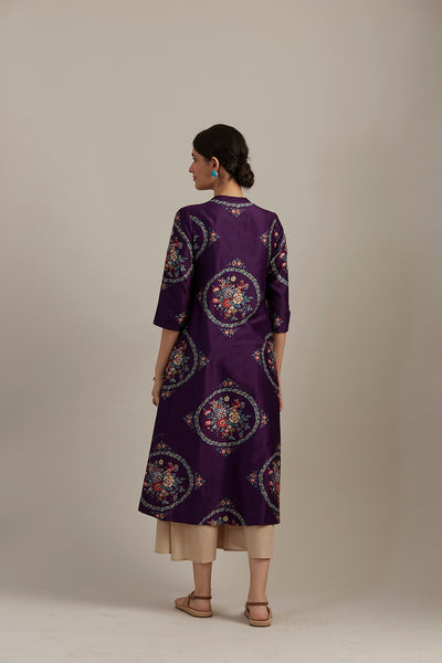 EGGPLANT SILK CHANDERI TUNIC (1 PC)