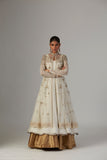 IVORY CHIFFON ANARKALI PAIRED WITH TULLE NET JACKET ( TL-89B)