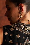 BLACK DUPION EMBROIDERED KOTI  (1 PC)