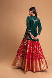 RED BROCADE LEHENGA SET (2 PCS)