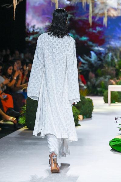 Toosh Emb. Bodysuit with Ivory mushroo drape skirt and Ivory Chikankari cape (FA-30B/SKT, FA-24A/BLS, FA-24/JKT)