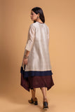 RED DUPION EMB. DRESS (1 PC)