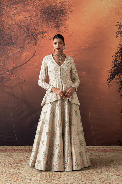 TOOSH BROCADE & GEORGETTE EMB. LEHENGA SET (EVO-02A) (2 PCS)