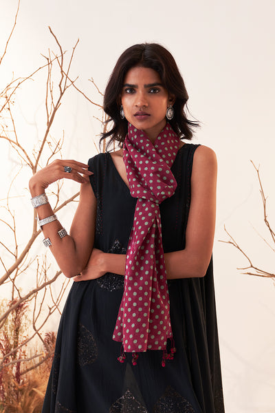 Ruby Thin Chanderi Star Printed Stole (Sh-17a/stl)