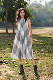 BLACK AND WHITE CHECK COTTON DRESS(CM-03A/DRS)