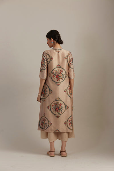 BEIGE SILK CHANDERI TUNIC (1 PC)