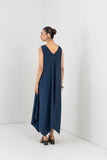 BLUE MELANGE HANDKERCHIEF SLEEVELESS TUNIC (1 PC)