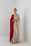 BLOOD RED EMBROIDERED WOOLLEN SHAWL (1 PC)