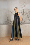 BLACK & BLUE GODET COTTON DRESS (1 PC)