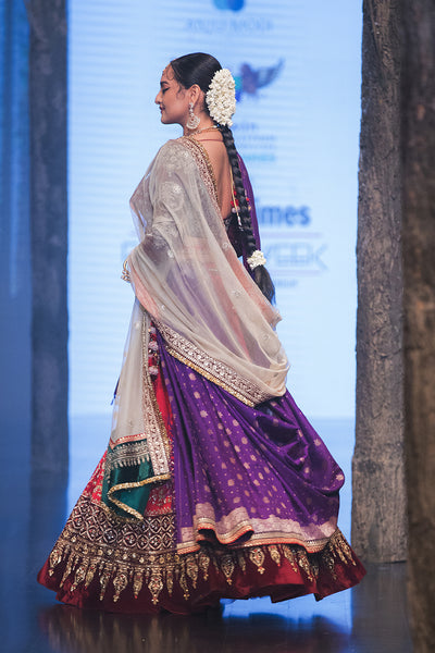 Red Silk Dupion Embroidered Heavy Lehenga Set (KS-15)