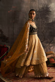 YELLOW SILK EMBROIDERED ANARKALI SET (4 PCS)