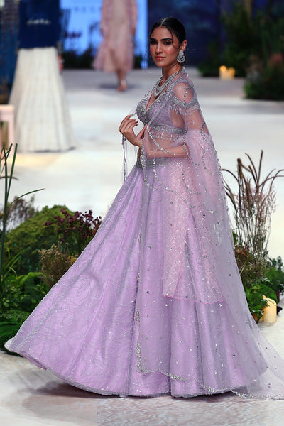 Lilac Tulle Net Skirt & Blouse ( Fa-54)