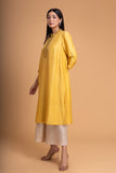 YELLOW DUPION EMB. KURTA SET (2 PCS)