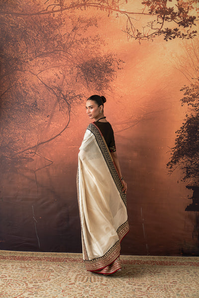 IVORY TISSUE EMB. SAREE SET (NLB-03B) (2 PCS)