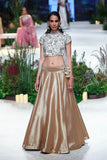 IVORY DUPION EMBROIDERED TOP WITH COPPER ANTIQUE SKIRT (TL-135/SKT, SK-30/TOP)