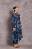 DARK BLUE VISCOSE DUPION EMBROIDERED TUNIC ( DC-04)