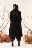 Black Woolen Embroidered Trench Coat (Wln-01/jkt)