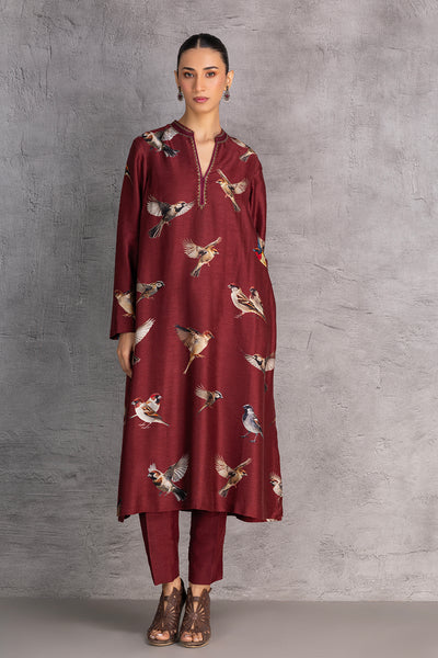 BURGUNDY DUPION TUNIC (1 PC)