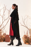 Black Woolen Embroidered Trench Coat (Wln-01/jkt)