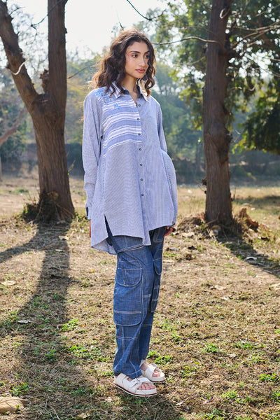 BLUE DENIM CARGO PANTS (CM-15/BTM)