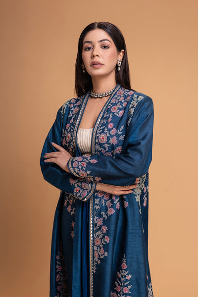 ELECTRIC BLUE EMB JACKET SET (1 PC)