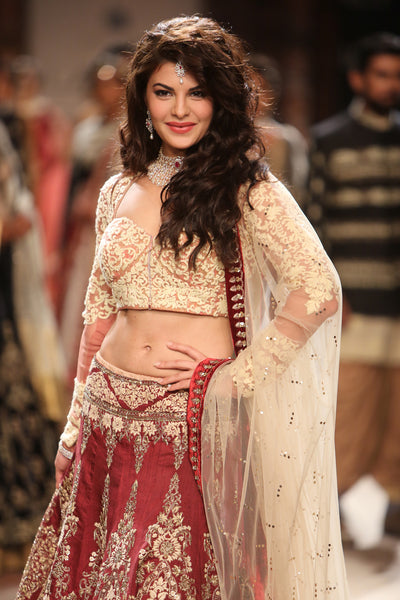 Delectable Burgundy Embroidered Lehanga Set  ( Lfw-14 E-43,d-38 )