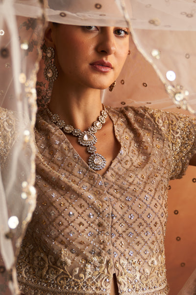 ROSE GOLD TISSUE EMBROIDERED BLOUSE (1 PC)
