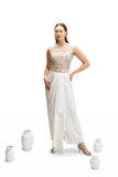 WHITE TULLE FLORAL EMBROIDERED BODYSUIT (FA-27A/BLS)