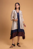 RED DUPION EMB. DRESS (1 PC)