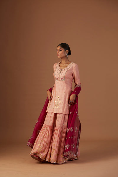 FALSA PINK ORGANZA EMBROIDERED DUPATTA (1 PC)
