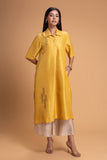 YELLOW DUPION EMB. KURTA SET (2 PCS)