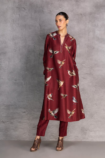 BURGUNDY DUPION TUNIC (1 PC)