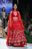 Red Mushroo & Dupion Embroidered Lehenga Set (Tl-07/bls, Sl-03, Sl-03/dup)