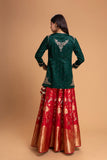 RED BROCADE LEHENGA SET (2 PCS)