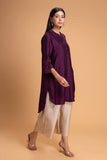 PURPLE DUPION EMB. KURTA SET (2 PCS)