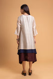 RED DUPION EMB. DRESS (1 PC)