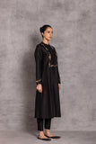 BLACK VISCOSE DUPION PRINTED KURTA SET (DT-06)