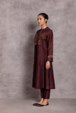 BROWN VISCOSE DUPION PRINTED KURTA SET (DT-12)