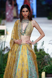 Yellow Viscose Dupion Scalloped Emb. Lehenga & Yellow Organza Emb. Dupatta (Sk-34b/dup Fa-56a/bls, Fa-56/leh)