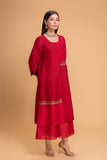 RED DUPION EMB. KURTA SET (2 PCS)