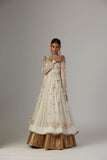 IVORY CHIFFON ANARKALI PAIRED WITH TULLE NET JACKET ( TL-89B)