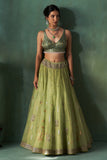 MINT TISSUE EMBROIDERED LEHENGA SET (5 PCS)
