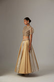 GOLD & SILVER BROCADE TISSUE LEHENGA (1 PC)