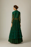 GREEN TULLE EMBROIDERED ANARKALI SET(3 PCS)